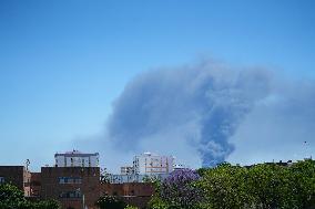 Fire in a factory in Alcala de Guadaira - Seville