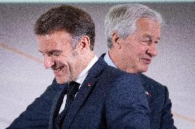 Global Markets Conference Attended by Emmanuel Macron - Romainville