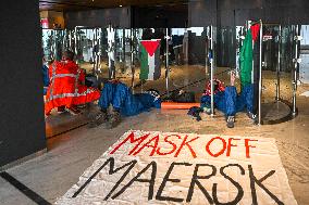 Protesters Occupy Maersk HQ - Rotterdam