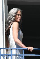 Cannes - Andy MacDowell On Hotel Martinez Balcony