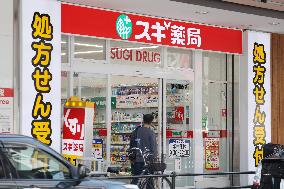Sugi Pharmacy signage and logo