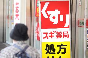 Sugi Pharmacy signage and logo