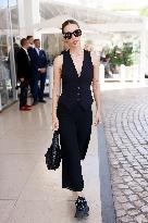 Cannes Maria Pedraza leaves Hotel Martinez MP