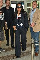 Cannes Salma Hayek At Nice Airport JR
