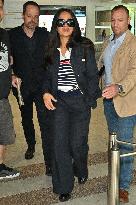 Cannes Salma Hayek At Nice Airport JR