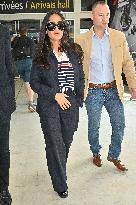 Cannes Salma Hayek At Nice Airport JR
