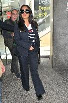 Cannes Salma Hayek At Nice Airport JR