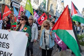Gaza Peace March Organized By Left-Wing Collective - Troyes