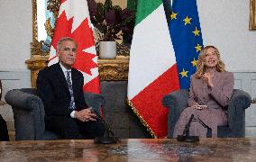Mark Carney Meets Giorgia Meloni - Rome
