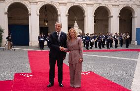 Mark Carney Meets Giorgia Meloni - Rome