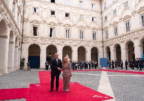 Mark Carney Meets Giorgia Meloni - Rome