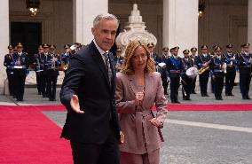 Mark Carney Meets Giorgia Meloni - Rome