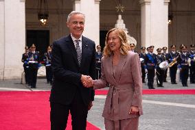 Mark Carney Meets Giorgia Meloni - Rome