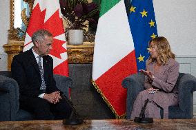 Mark Carney Meets Giorgia Meloni - Rome