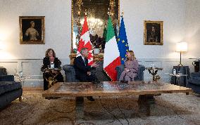 Mark Carney Meets Giorgia Meloni - Rome