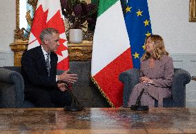 Mark Carney Meets Giorgia Meloni - Rome