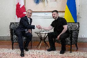 Mark Carney Meets Volodymyr Zelensyy - Rome