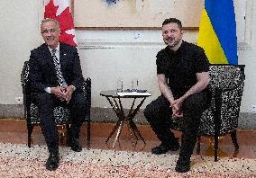 Mark Carney Meets Volodymyr Zelensyy - Rome
