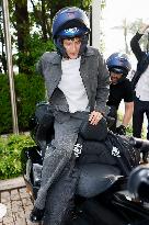 Cannes Aliocha Schneider leaves Hotel Martinez MP