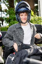 Cannes Aliocha Schneider leaves Hotel Martinez MP