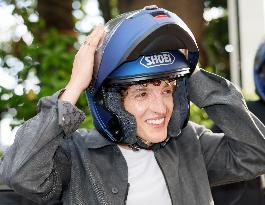 Cannes Aliocha Schneider leaves Hotel Martinez MP