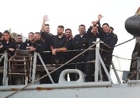 Frigate and Ship Return to Ferrol After Noble Shield - Spain