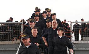 Frigate and Ship Return to Ferrol After Noble Shield - Spain