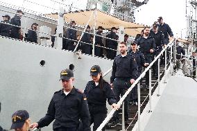 Frigate and Ship Return to Ferrol After Noble Shield - Spain