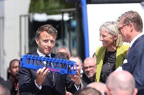 President Macron at the Daimler Buses Site - Meuse