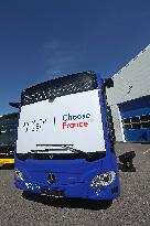 President Macron at the Daimler Buses Site - Meuse