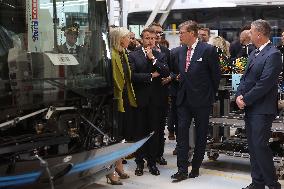 President Macron at the Daimler Buses Site - Meuse
