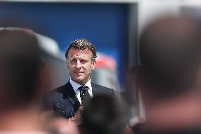 President Macron at the Daimler Buses Site - Meuse