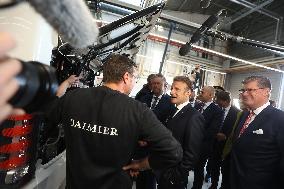 President Macron at the Daimler Buses Site - Meuse