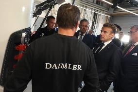 President Macron at the Daimler Buses Site - Meuse