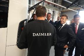 President Macron at the Daimler Buses Site - Meuse