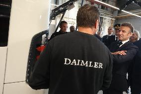 President Macron at the Daimler Buses Site - Meuse