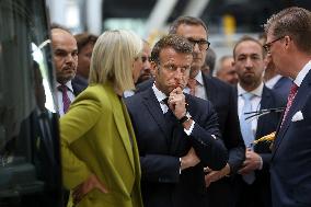 President Macron at the Daimler Buses Site - Meuse