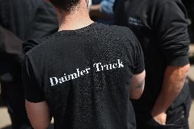 President Macron at the Daimler Buses Site - Meuse