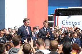 President Macron at the Daimler Buses Site - Meuse