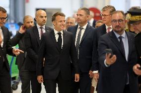 President Macron at the Daimler Buses Site - Meuse