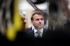 President Macron at the Daimler Buses Site - Meuse