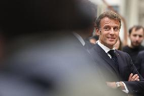 President Macron at the Daimler Buses Site - Meuse