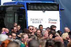 President Macron at the Daimler Buses Site - Meuse