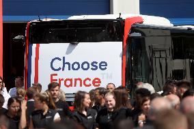 President Macron at the Daimler Buses Site - Meuse