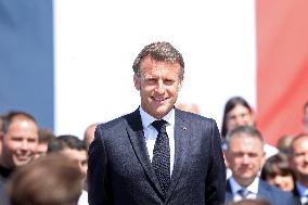 President Macron at the Daimler Buses Site - Meuse