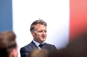 President Macron at the Daimler Buses Site - Meuse