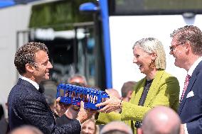 President Macron at the Daimler Buses Site - Meuse