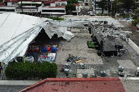 Book Fair Structure Callapsed Because Strong Wind - Mexico