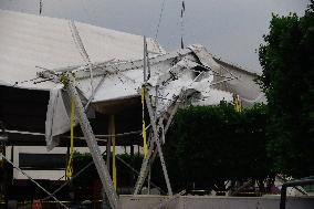 Book Fair Structure Callapsed Because Strong Wind - Mexico