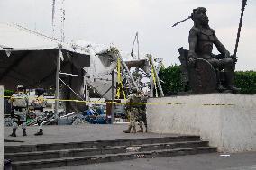 Book Fair Structure Callapsed Because Strong Wind - Mexico
